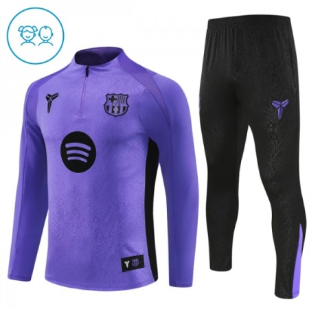Barn FC Barcelona Trainings Sweatshirt Kvarts-Dragkedja 2025-26 Lila